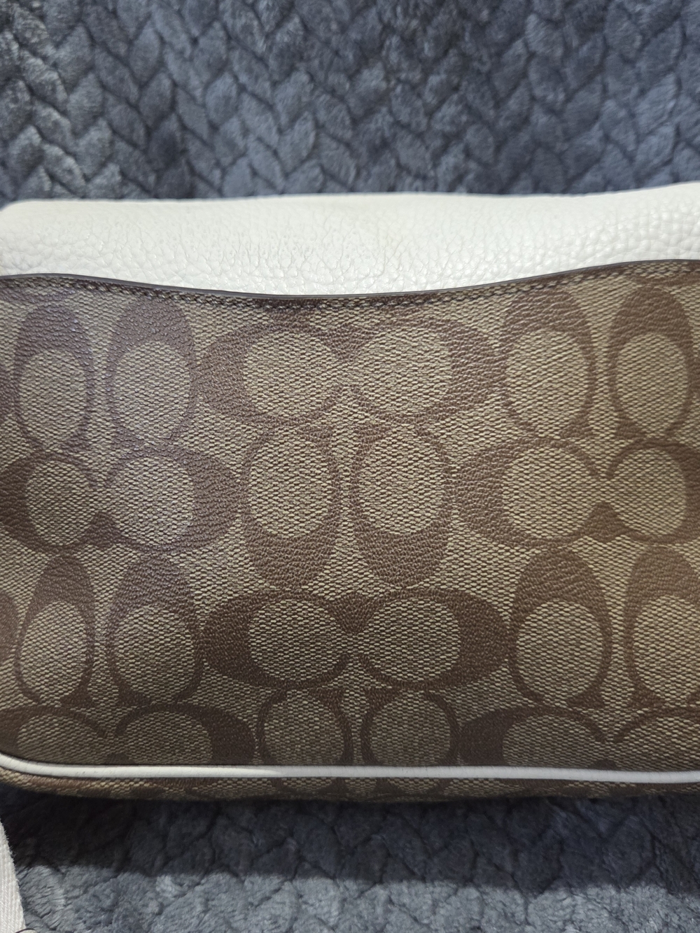 COACH Lucy Signature Canvas and White Leather Crossbody Bag - Picture 2 of 7